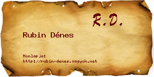 Rubin Dénes névjegykártya